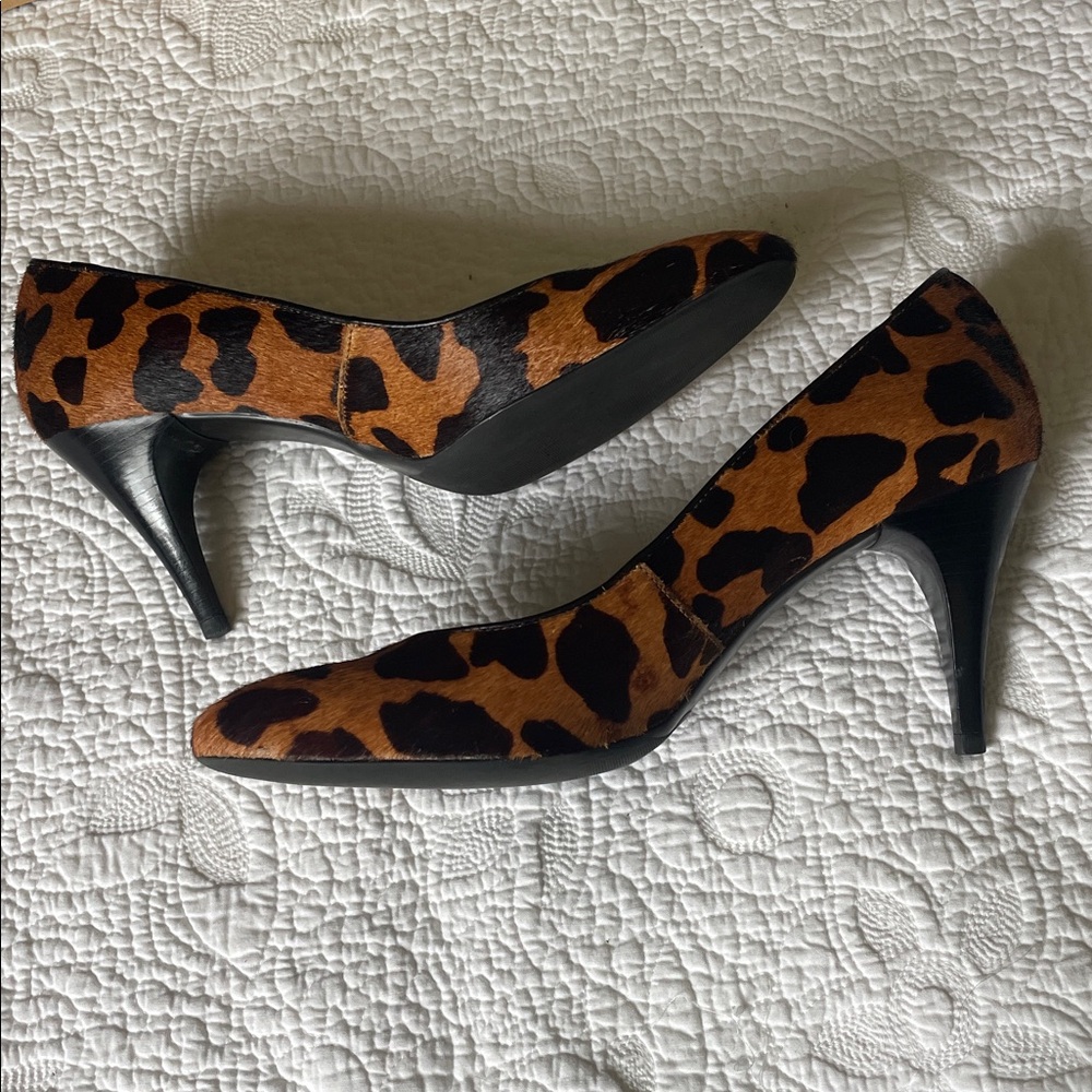 Talbots Animal Print Heels, Calf Hair & Leather, Excellent Condition! Size 8.5